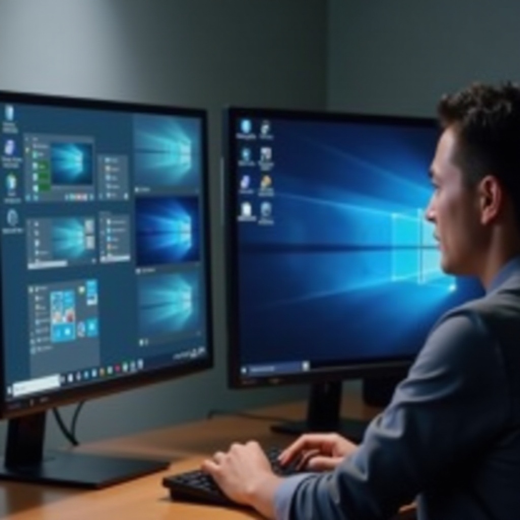 taskbar pada monitor kedua hanya memiliki 4 ikon